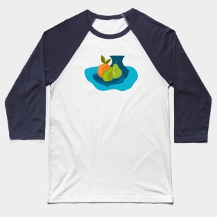 Still Life Fruit Pears Orange Baseball T-Shirt